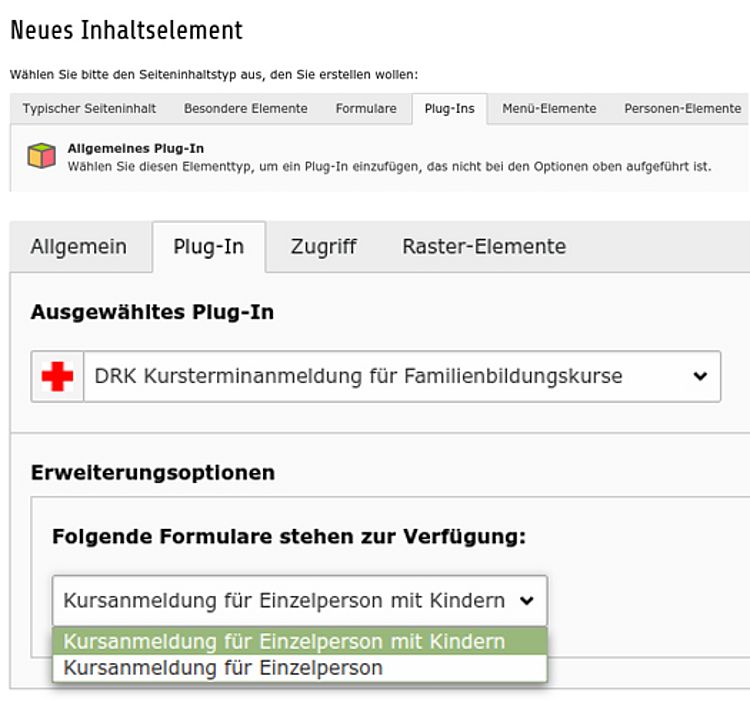 Eine Kursterminanmeldung anlegen