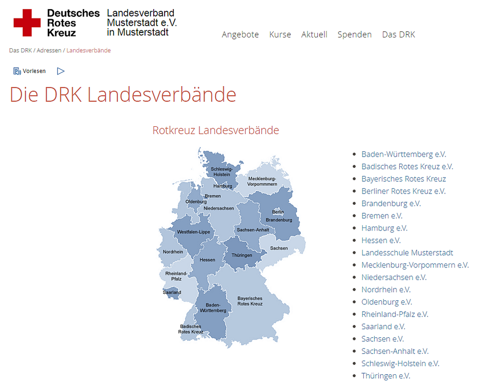 DRK-Adressen Update für Landesverbände