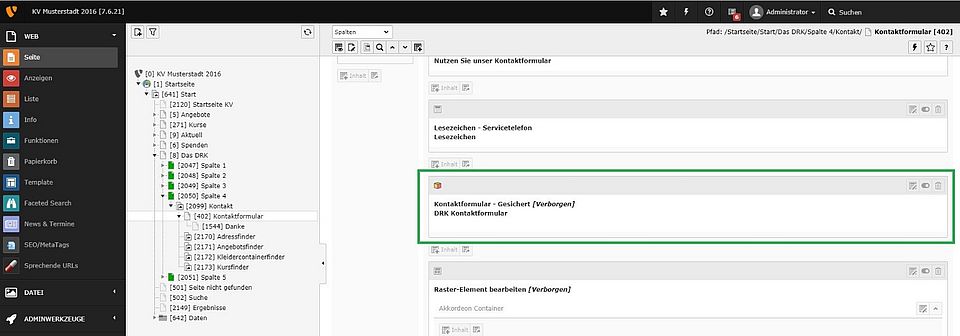 Das Kontaktformular können Sie an beliebiger Stelle einsetzen.