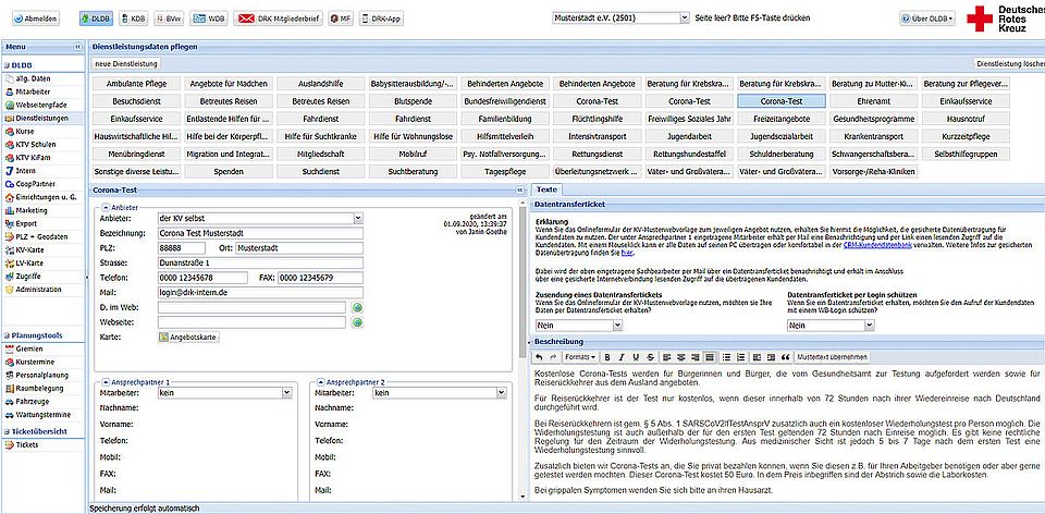 Neue Dienstleistung „Corona-Test“ in der DLDB