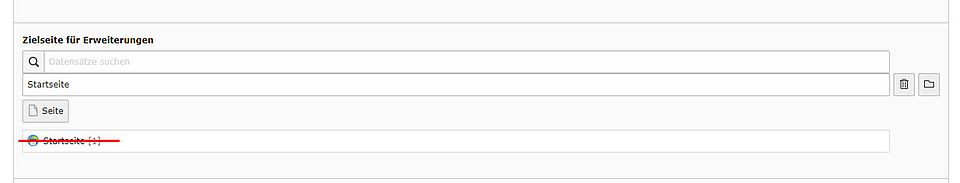 Falsche Zielseite löschen