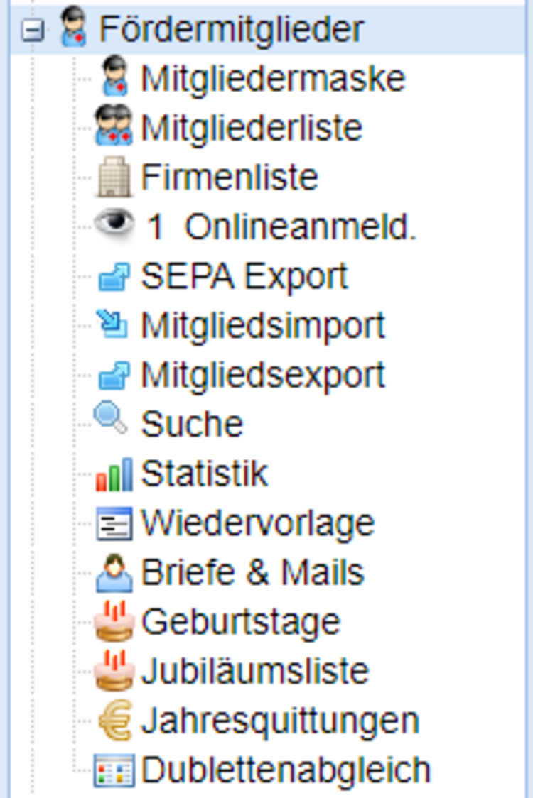 Die Fördermitgliederverwaltung (FMV)