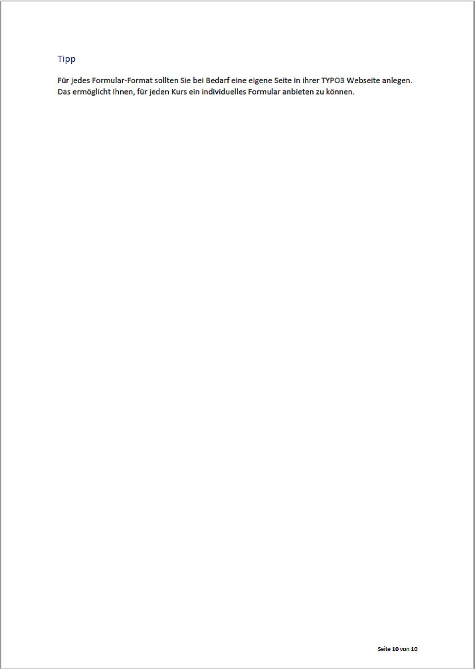 Kursanmeldung mit  drei Formularen