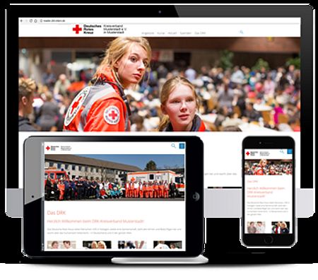 Die neue DRK-Mustervorlage im responsive Design für Handy, Tablet und PC