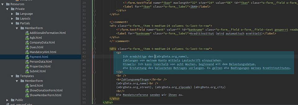 Wie kommt statt DRK das BRK in das Formular