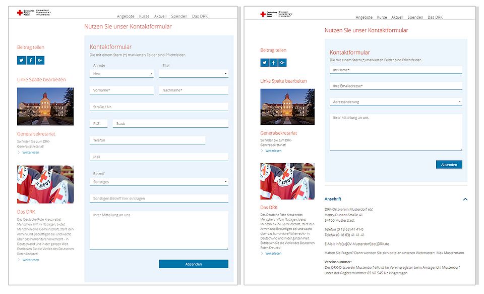 Nutzung des Kontaktformulars