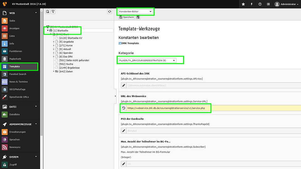 Abbildung 2: URL des Webservices eintragen