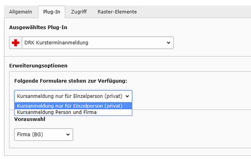 Einstellungen für Redakteure